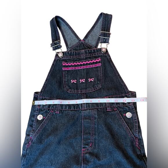 FADED GLORY Girls Black and Pink Sparkle One Piece Jumper with belt loop SZ 7 - Picture 6 of 11